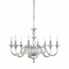 Lustre de vidro 8 desgin luzes com decorações de cristal Ivy Viadurini