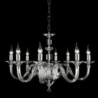 Lustre de vidro 8 desgin luzes com decorações de cristal Ivy Viadurini