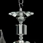 Lustre de vidro 8 desgin luzes com decorações de cristal Ivy Viadurini