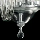 Lustre de vidro 8 desgin luzes com decorações de cristal Ivy Viadurini