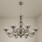 Lustre 8 Luzes em Veneza Vidro e Metal Made in Italy - Foscarino Viadurini