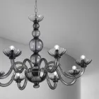 Lustre 8 Luzes em Veneza Vidro e Metal Made in Italy - Foscarino Viadurini
