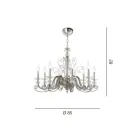 Candelabro de 8 Luzes em Vidro Soprado e Cristal de Luxo Clássico - Cassea Viadurini