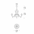 Lustre de vidro veneziano feito à mão 12 luz, feito na Itália - Regina Viadurini