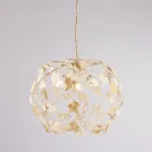 Lustre de três luzes em metal e cristal para sala de estar – Orchidea Viadurini