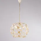 Lustre de três luzes em metal e cristal para sala de estar – Orchidea Viadurini