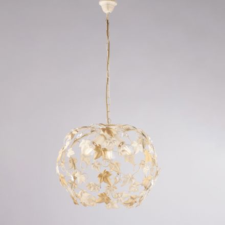 Lustre de três luzes em metal e cristal para sala de estar – Orchidea Viadurini