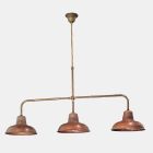 Candelabro de 3 luzes em design vintage de cobre e latão - Contrada by Il Fanale Viadurini