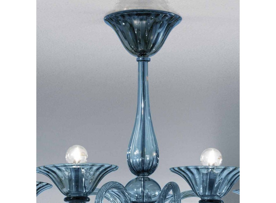 5 Luzes Artisan Glass Chandelier from Venice, Made in Italy - Margherita Viadurini
