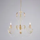 Lustre de 5 luzes em metal e cristal para uma iluminação dramática – Perla Viadurini