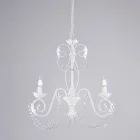 Lustre de 5 luzes em metal e cristal para uma iluminação dramática – Perla Viadurini