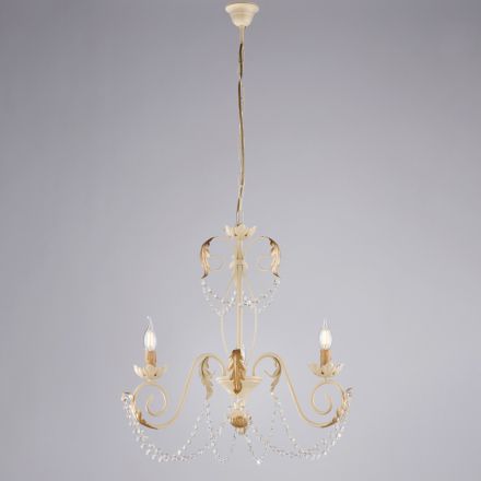 Lustre de 5 luzes em metal e cristal para uma iluminação dramática – Perla Viadurini