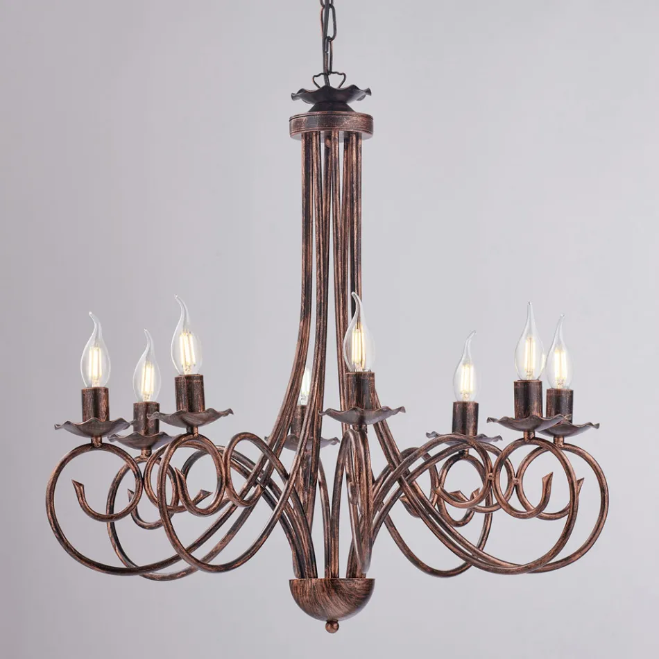 Lustre de cinco luzes em metal e vidro para uma iluminação equilibrada e difusa – Laguna Viadurini