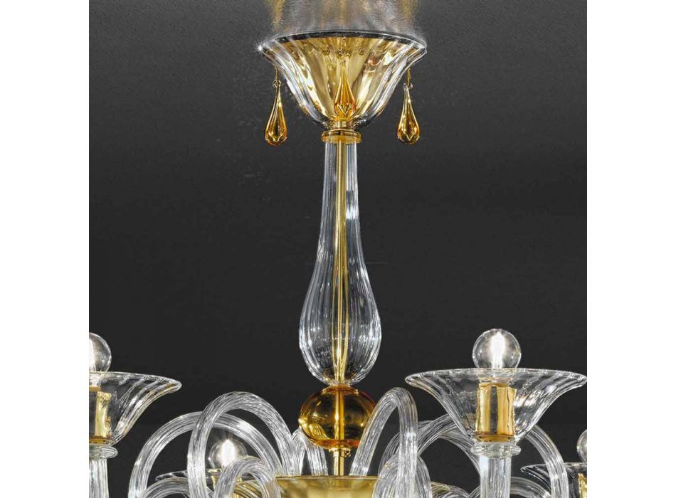 6 Lustre de vidro veneziano feito à mão leve, feito na Itália - Margherita Viadurini