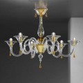 Lustre de vidro veneziano 6 luzes feito à mão, feito na Itália - Margherita
