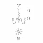 Lustre artesanal de 8 lâmpadas em vidro veneziano fumê feito na Itália - Vittoria Viadurini