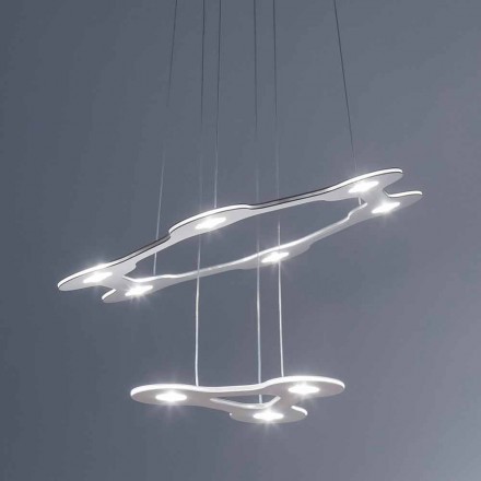 Lustre de 9 Luzes em Alumínio Fino Pintado Made in Italy - Flash Viadurini