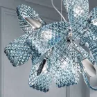 9 Lustre de vidro veneziano claro, feito à mão na Itália - Diamonique Viadurini