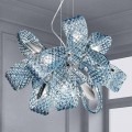 Lustre de vidro veneziano com 9 luzes, feito à mão na Itália - Diamonique