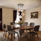 Lustre veneziano de cinco cúpulas em vidro, fabricado na Itália - Lucilla Viadurini