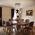 Lustre veneziano de cinco cúpulas em vidro, fabricado na Itália - Lucilla