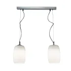 Lustre de vidro soprado à mão com duas ou três luzes, fabricado na Itália - Sibilla Viadurini