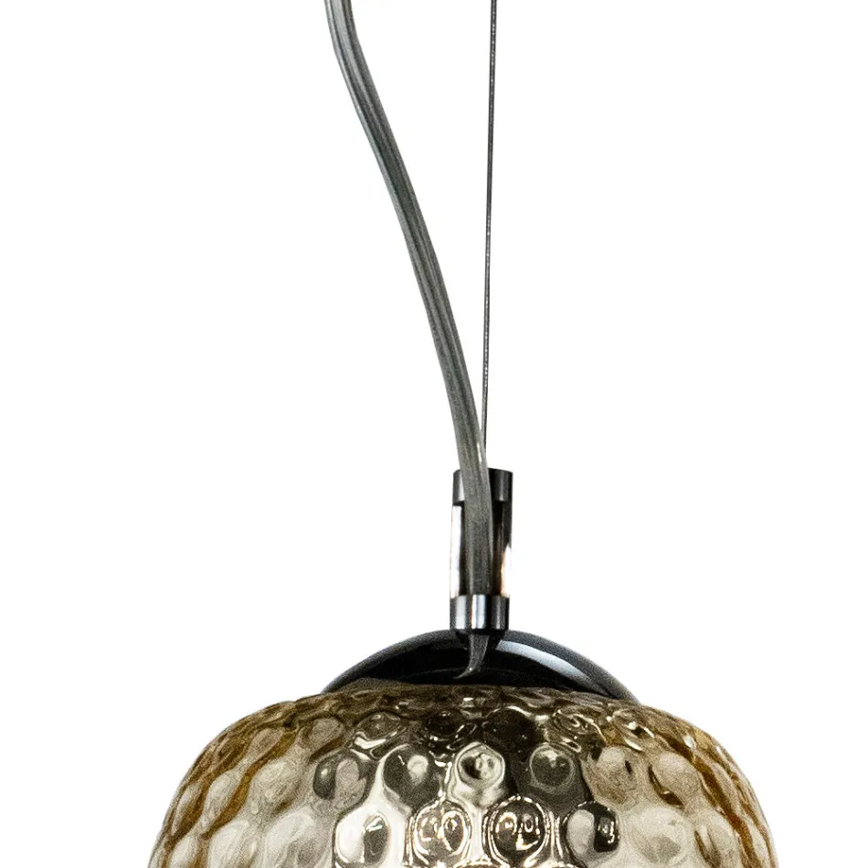 Lustre de vidro soprado à mão com duas ou três luzes, fabricado na Itália - Sibilla Viadurini