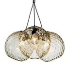 Lustre veneziano de três luzes em vidro soprado, modelo Bouquet, fabricado na Itália - Lucilla Viadurini