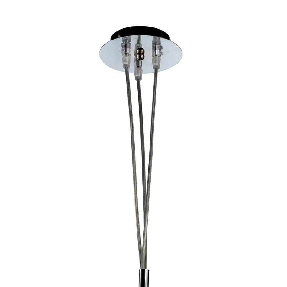 Lustre veneziano de três luzes em vidro soprado, modelo Bouquet, fabricado na Itália - Lucilla Viadurini