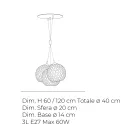 Lustre veneziano de três luzes em vidro soprado, modelo Bouquet, fabricado na Itália - Lucilla Viadurini