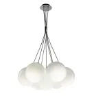 Lustre Althea de sete luzes em vidro polido ou acetinado, fabricado na Itália. Viadurini