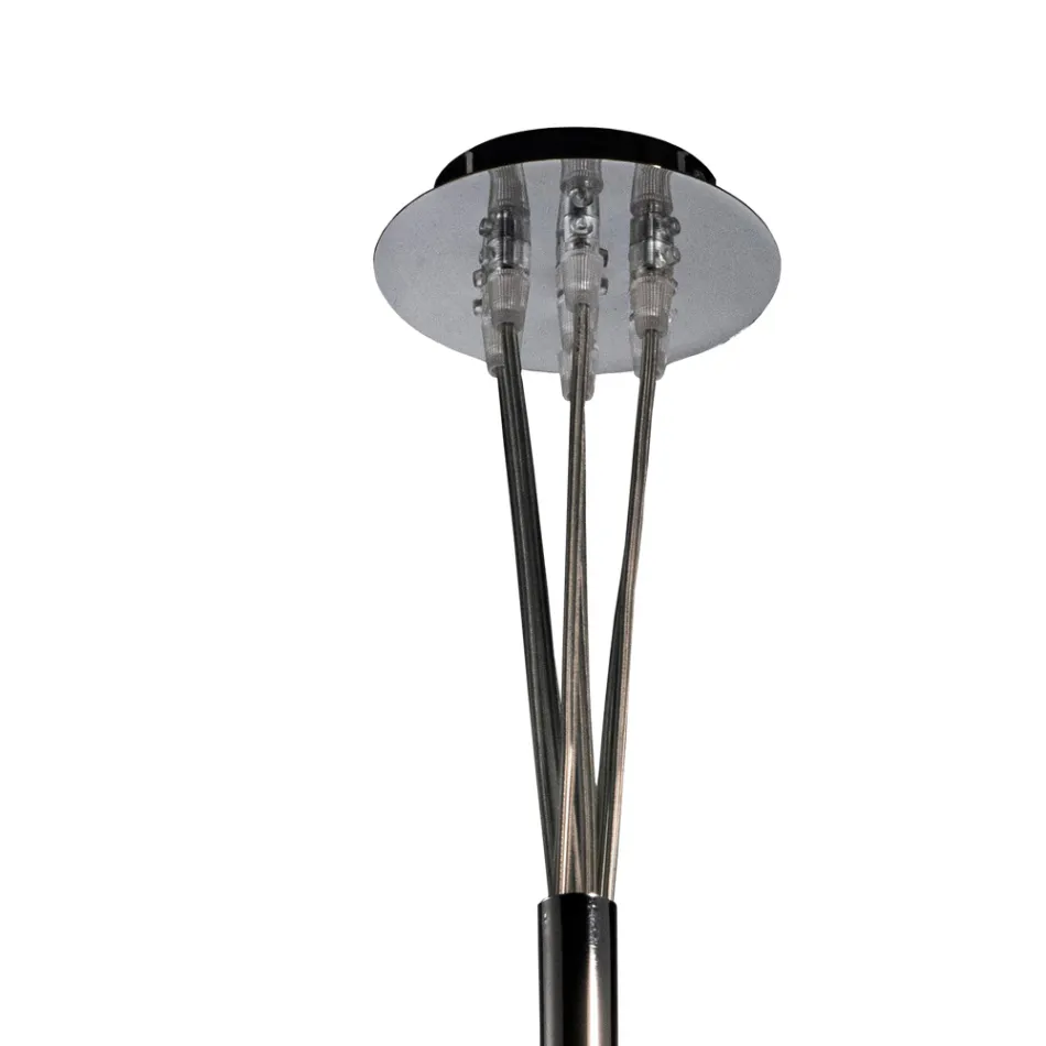 Lustre Althea de sete luzes em vidro polido ou acetinado, fabricado na Itália. Viadurini