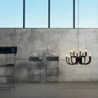 Lustre Suspenso com 16 ou 32 Luzes em Alumínio Branco ou Preto - Alviso Viadurini