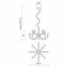Lustre Suspenso com 16 ou 32 Luzes em Alumínio Branco ou Preto - Alviso Viadurini