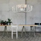 Lustre Suspenso com 16 ou 32 Luzes em Alumínio Branco ou Preto - Alviso Viadurini