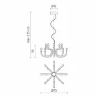 Lustre Suspenso com 16 ou 32 Luzes em Alumínio Branco ou Preto - Alviso Viadurini