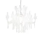 Luminária pendente em plexiglass branco acetinado, fabricada na Itália - Luca Viadurini