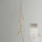 Lustre de suspensão com roseta de madeira exclusiva feita na Itália - Orlov Viadurini