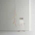 Lustre de suspensão com roseta de madeira exclusiva feita na Itália - Orlov Viadurini