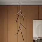 Lustre de suspensão com roseta de madeira exclusiva feita na Itália - Orlov Viadurini