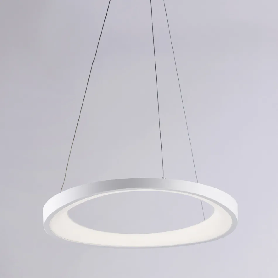 Voyager - Luminária pendente de metal branca, cromada e prateada para interiores. Viadurini