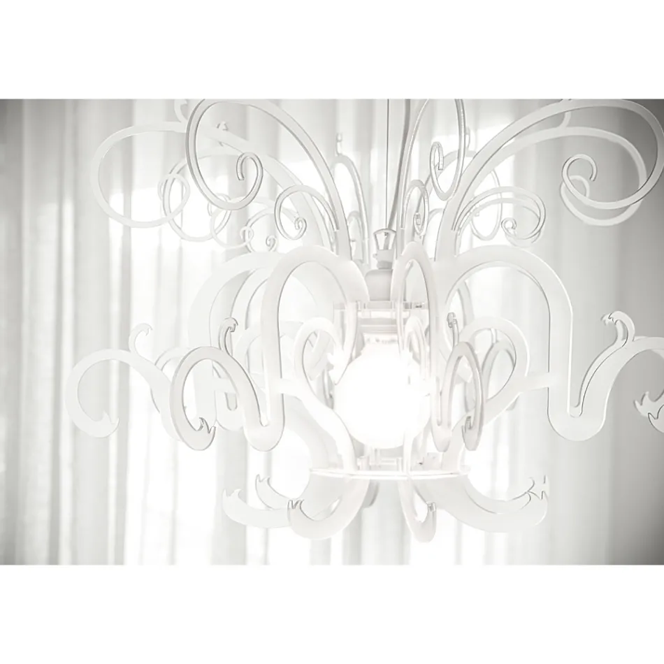 Lustre Suspenso em Plexiglass Branco ou Preto Reciclável - Sancho Viadurini