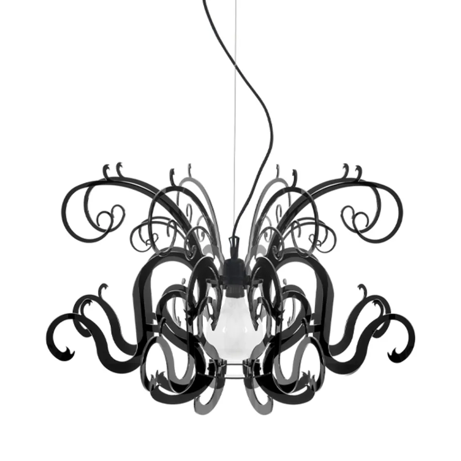 Lustre Suspenso em Plexiglass Branco ou Preto Reciclável - Sancho Viadurini