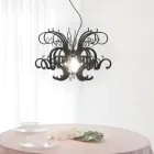 Lustre Suspenso em Plexiglass Branco ou Preto Reciclável - Sancho Viadurini