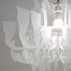 Luminária pendente em plexiglass branco acetinado, fabricada na Itália - Gea Viadurini