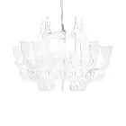 Luminária pendente em plexiglass branco acetinado, fabricada na Itália - Gea Viadurini
