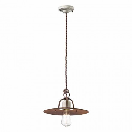 Lustre suspenso estilo industrial Ferroluce Viadurini