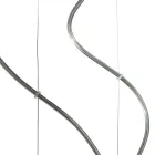 Lustre de três luzes com barra circular em vidro soprado, fabricado na Itália - Soffio Viadurini