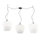 Lustre grande de três luzes descentrado em vidro soprado, fabricado na Itália - Elisia Viadurini