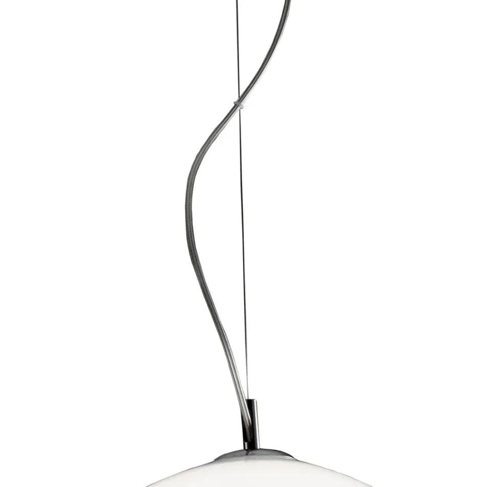 Lustre grande de três luzes descentrado em vidro soprado, fabricado na Itália - Elisia Viadurini